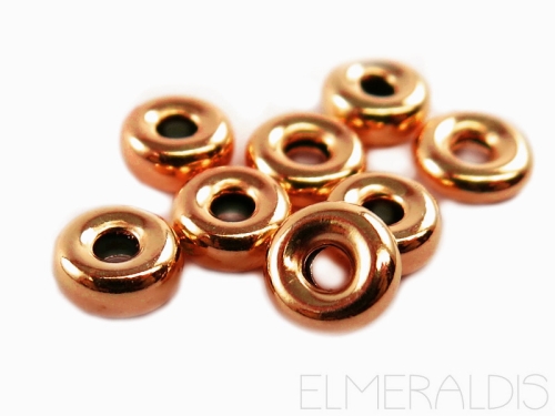 4,5 mm Hohlringe O-Beads 925 Silber Rosegold poliert 5x