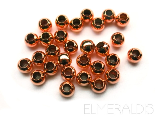 4 mm Perlen 925 Silber Rosegold poliert 5x