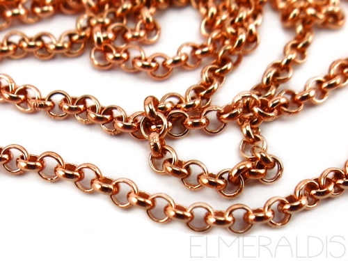 2,2 mm Ankerkette 925 Silber Rose vergoldet 10cm