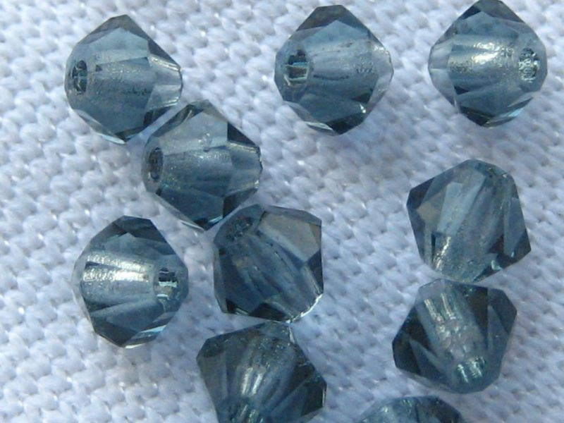 3mm 20x Bicone Glasperlen Montana Blue