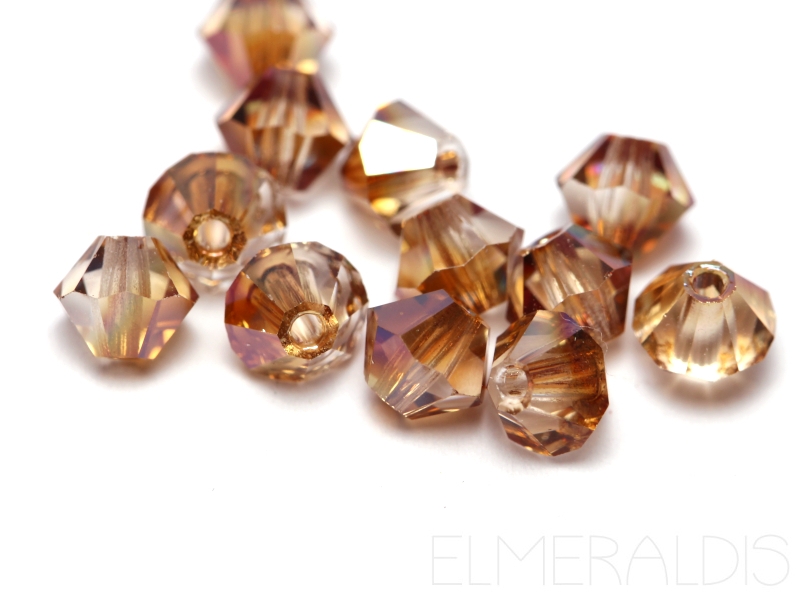 4mm Bicone Glasperlen Crystal Venus kupferfarben copper 20x