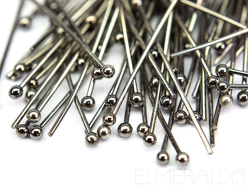 30mm Kugelstifte Edelstahl silberfarben Kopfstifte Ballpins 10x