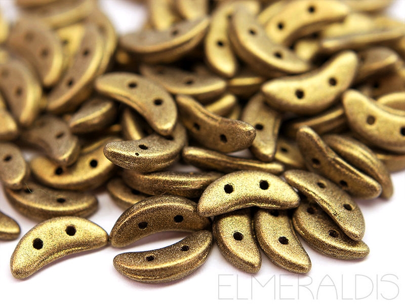 10mm CzechMates™ Crescent Metallic Suede Gold 5g