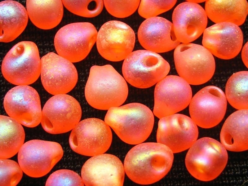 3,4 mm Drop Beads Miyuki Orange AB Matte 10g
