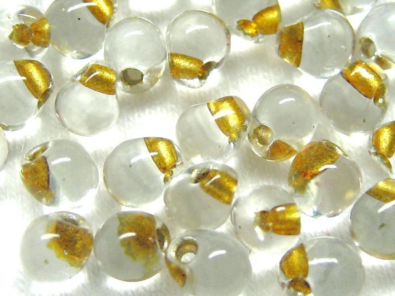 10g Miyuki Drop Beads Metallic Gold Crystal
