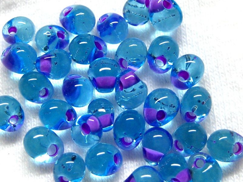 3,4 mm Drop Beads Miyuki Lavender Aqua 10g