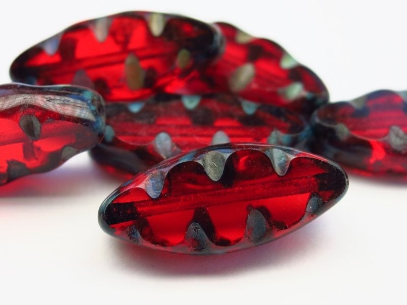 Spindel Ruby Picasso rot Glasperlen 2x