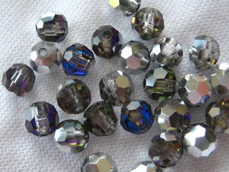 4mm Glasschliffperlen Crystal Heliotrope blau 4x