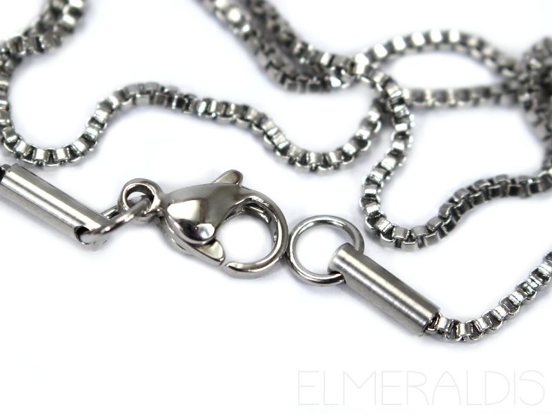 42cm Venezianerkette Edelstahl Halskette silberfarben 1,5 mm