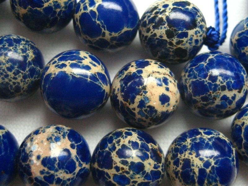 10mm 6 St Howlith Perlen blau rund poliert