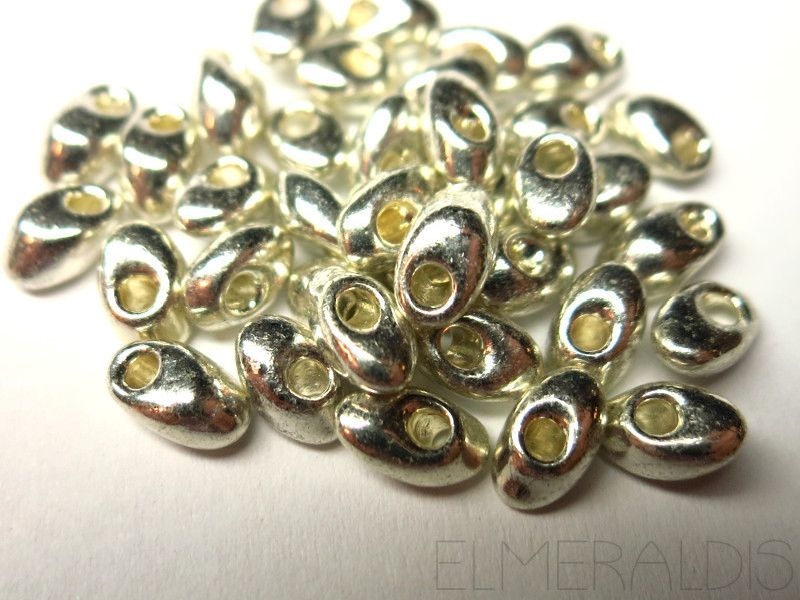 7mm Long Magatama Miyuki Galvanized Silver silberfarben 10g