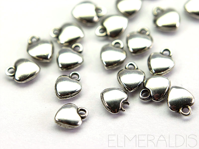 Herzen Hearts Anhänger Charms silberfarben 20x