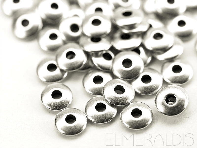 6mm Spacer Scheiben Zwischenteile silberfarben 30x