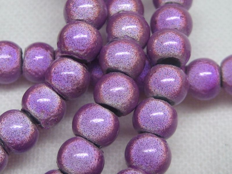 4mm, 20x. Miracle Beads, hell lila, Cateye