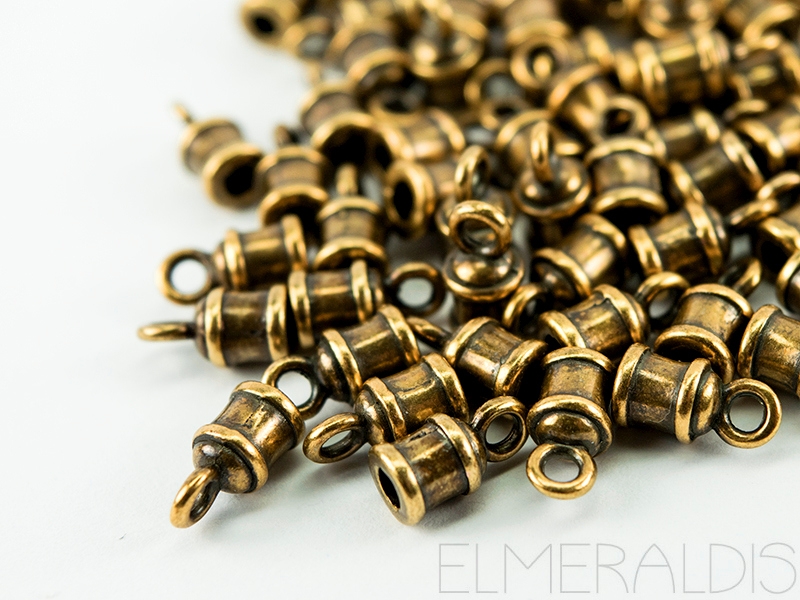 2mm Endkappen rund Bronze Antique Brass Zamak 2x