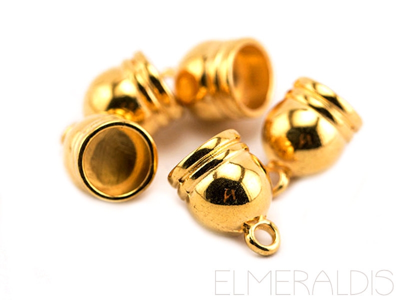 8mm Endkappen rund goldfarben Zamak 2x