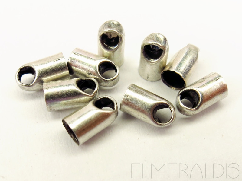 5mm Endkappen rund silberfarben matte Metall 10x