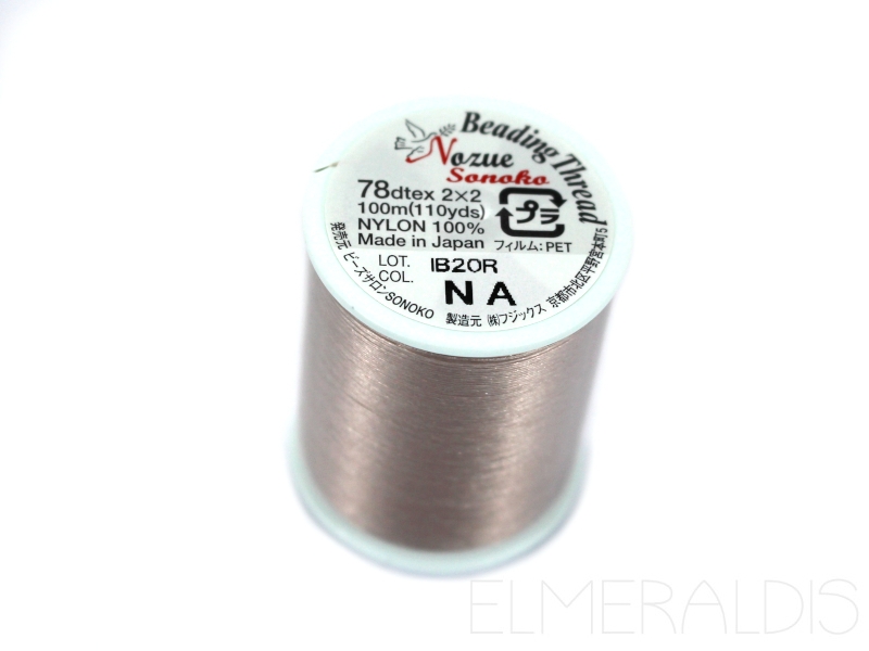 Nozue Sonoko Nylongarn Beading Thread Fädelgarn Natural Dark Beige 100m