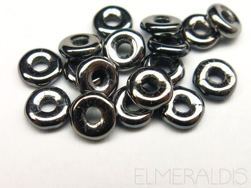 O Beads® Jet Chrom Full 2 g böhmische Glasperlen