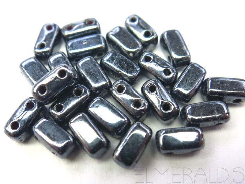 25 CzechMates™ Bricks Hematite grau 6mm