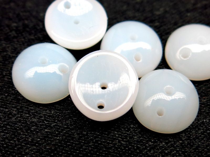 Piggy Beads Alabaster weiss Glasperlen 25x