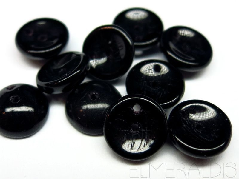 Piggy Beads Jet Black schwarz Glasperlen 25x