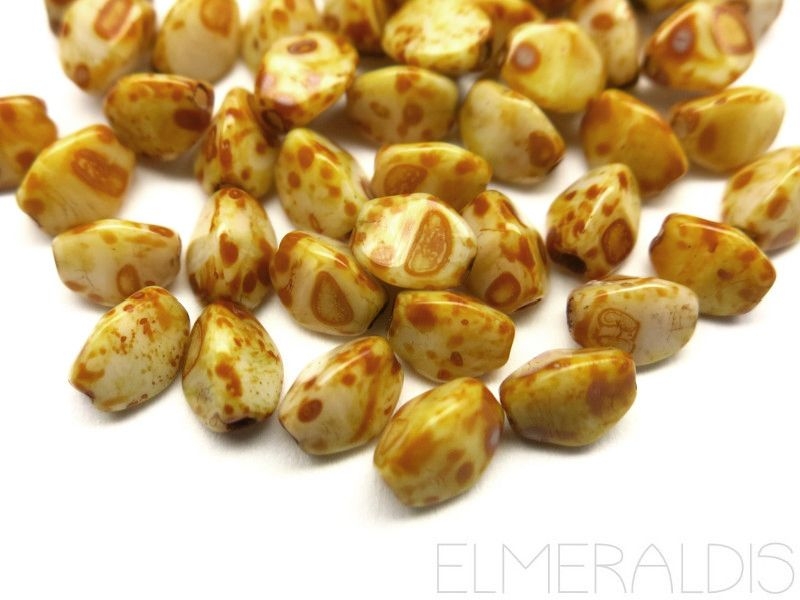 5 g Pinch Beads White Dark Travertin Glasperlen