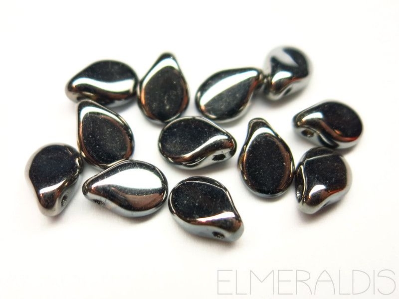 Pip Beads Chrome Full Hematite grau Tropfen 20x