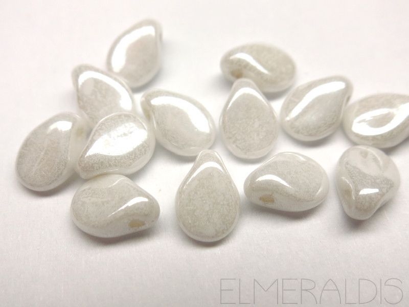 Pip Beads Alabaster Luster weiss Tropfenperlen 20x