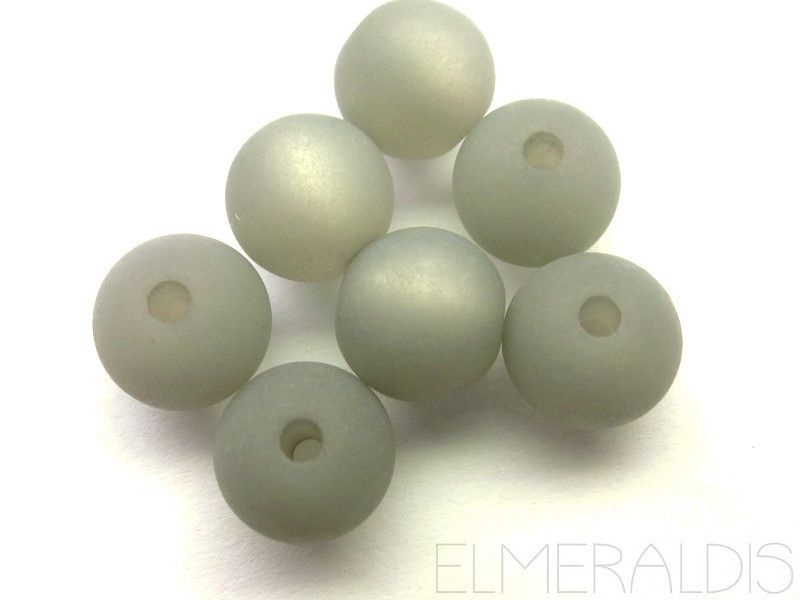 4mm 10x Polaris Perlen matt grau