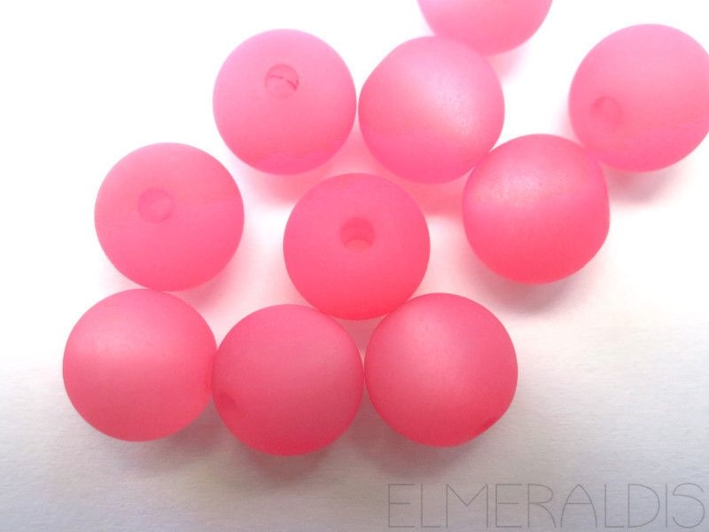 6mm 10x Polaris Perlen matt pink rosa