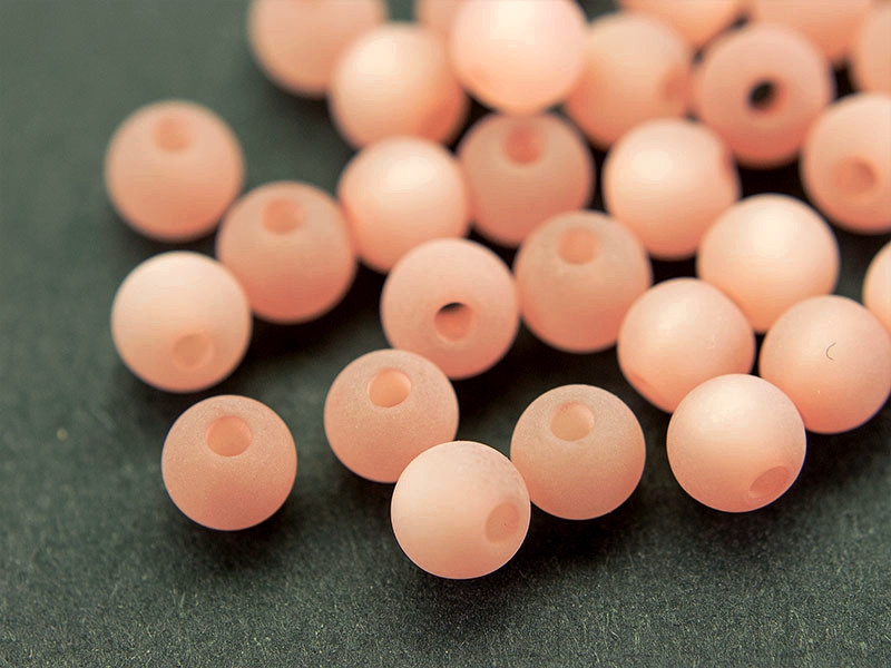 6mm Polaris Perlen matt rosybrown altrosa 10x