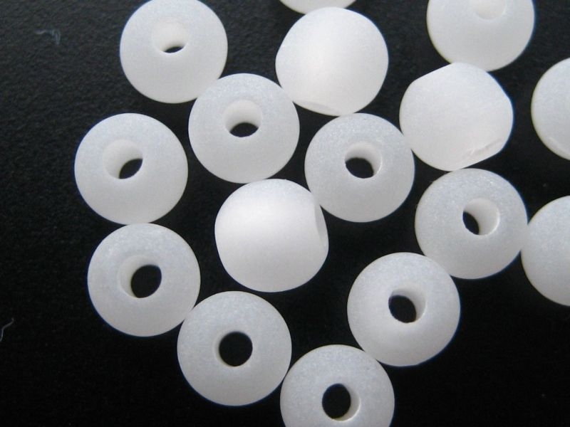 8mm 10x Polaris Perlen matt weiss white