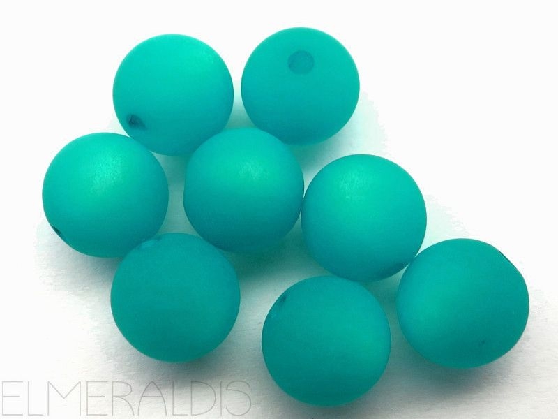 10mm 10x Polaris Perlen matt indigo petrol