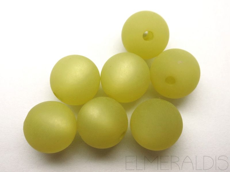 10mm Polaris Perlen matt light khaki 10x
