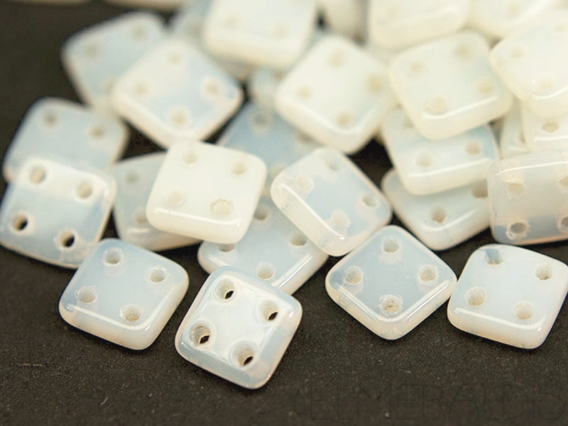 6mm CzechMates™ QuadraTile Alabaster 5g ca. 35x