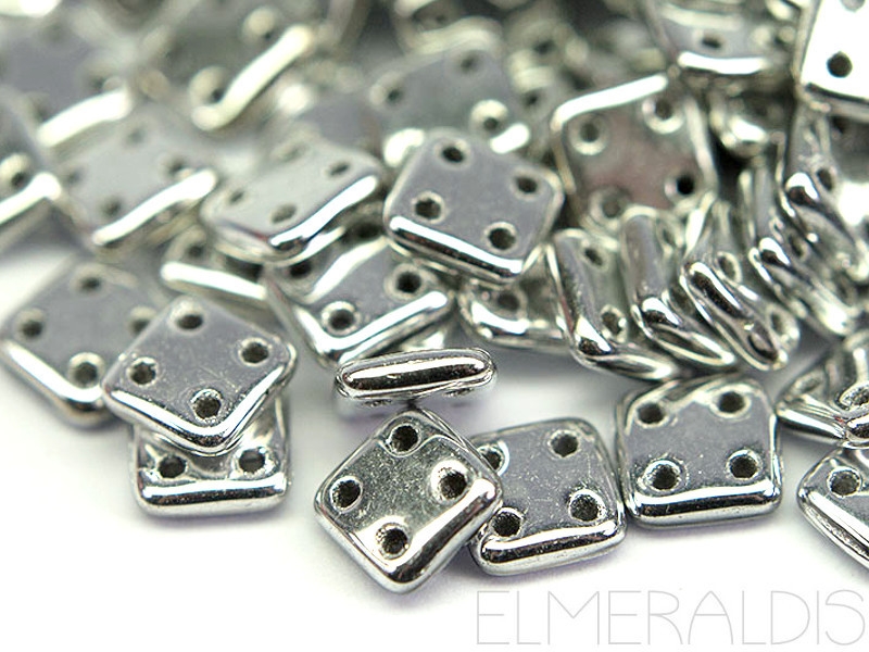 6mm CzechMates™ QuadraTile Silver Silber 5g ca 35x