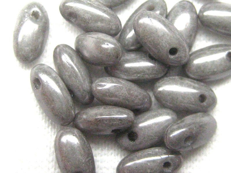 6mm Rizo Beads Grey Luster Glasperlen 10g