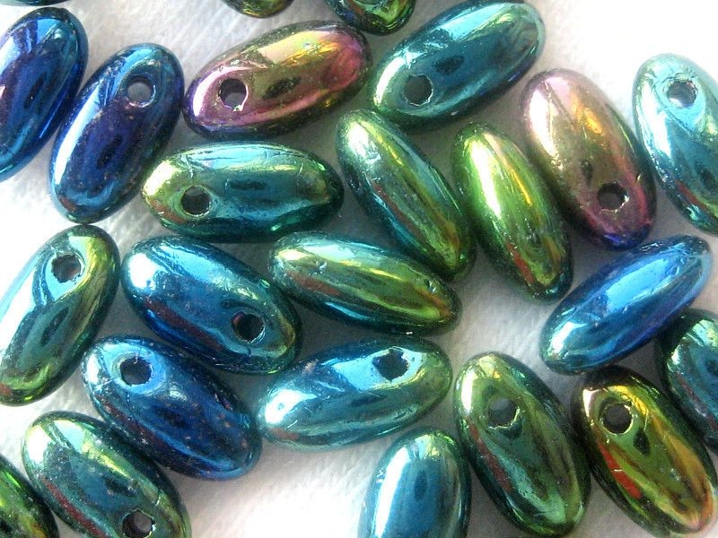 6mm Rizo Beads Iris Green Glasperlen 10g