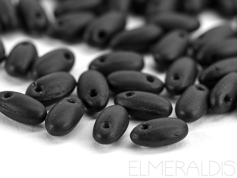 6mm Rizo Beads Jet Matte Black schwarz 10g