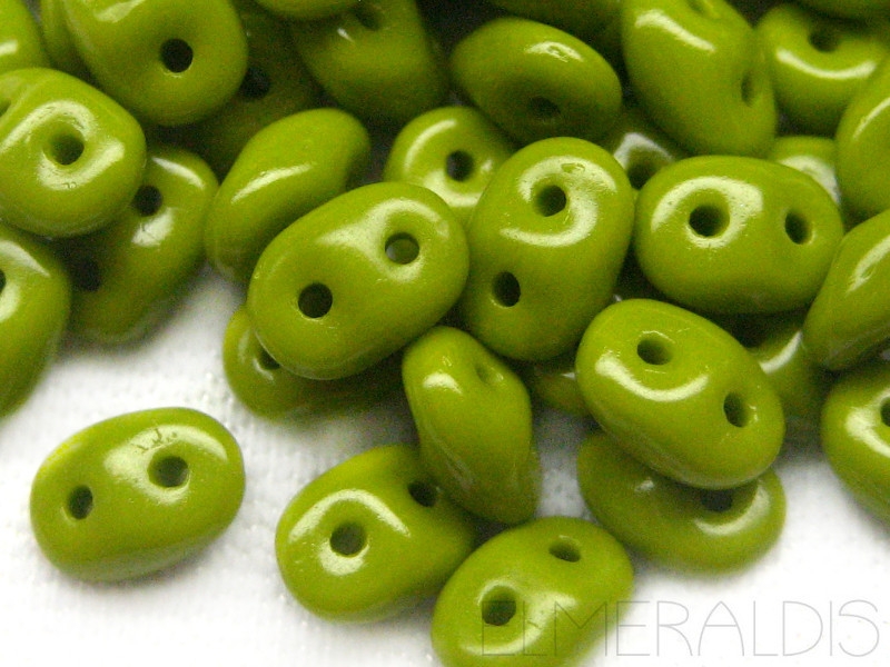 SuperDuos Olivine Green Opaque hellgrün olive 10g