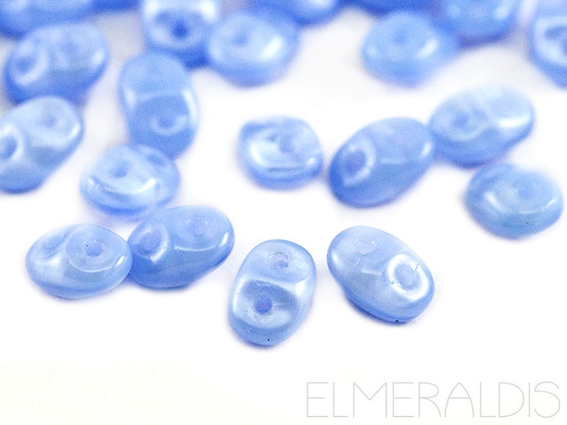 SuperDuos Opal Light Sapphire Milky Blue hellblau 10g