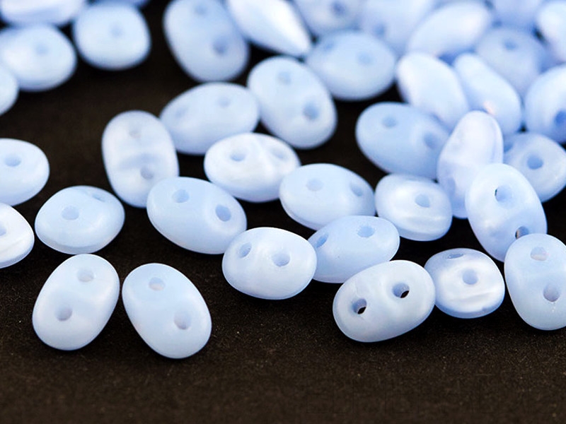 SuperDuos Opal Light Sapphire Milky Blue Matte Frosted hellblau 10g