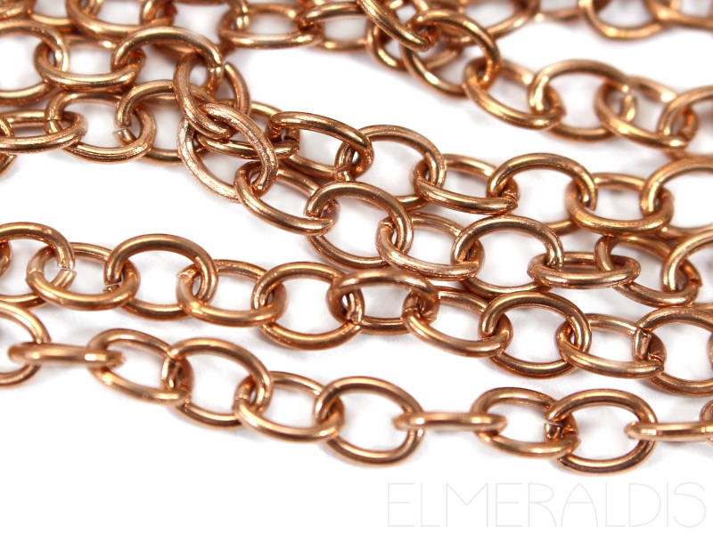 5 mm Ankerkette Edelstahl Meterware Farbe Rosegold 50cm