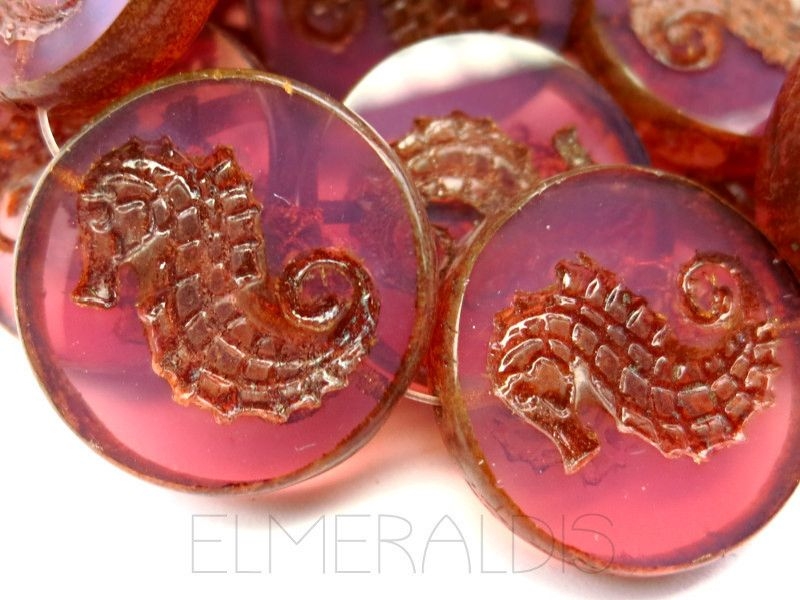 1x Seahorse Purple Opal Picasso