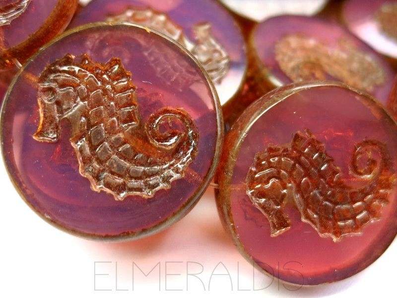 1x Seahorse Purple Opal Picasso