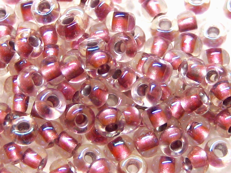 3/0 10g TOHO Rocailles Crystal Rose Gold Lined