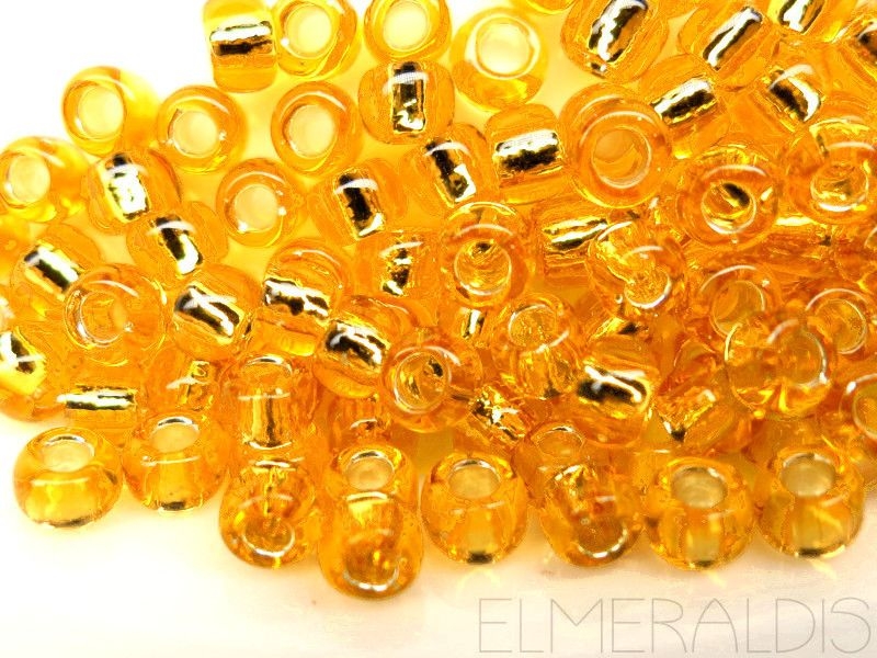 6/0 Rocailles TOHO Silver Lined Medium Topaz 10g