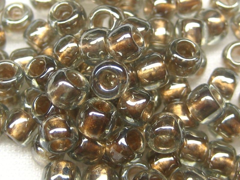 6/0 Rocailles TOHO Gold Lined Black Diamond 10g