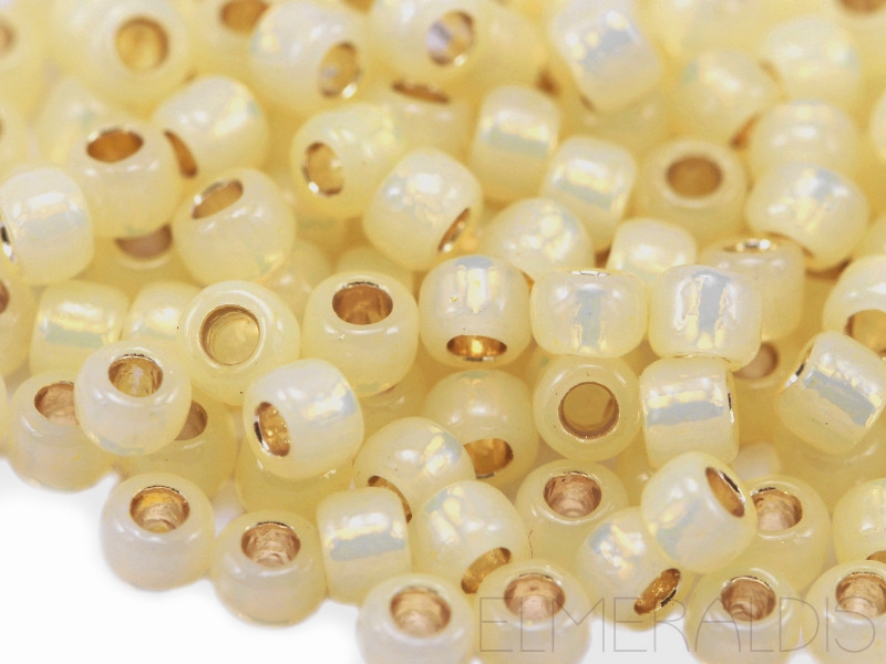 6/0 Rocailles TOHO PF Silverlined Translucent Milky Jonquil hellgelb 10g